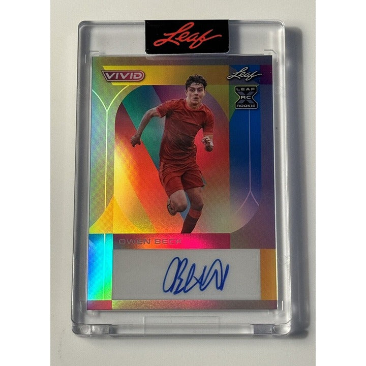 5/7 Owen Beck RC* 2022 Leaf Vivid Proof Clear Navy Blue Rookie UAFE Club #BA-OB1