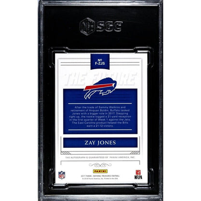 2017 Panini National Treasure Zay Jones* RC On Card Autograph #F-ZJS - NFL SGC 9