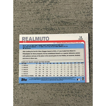 2019 Topps Chrome Update J.T. REALMUTO  CARD #14 MLB Philadelphia Phillies MINT!