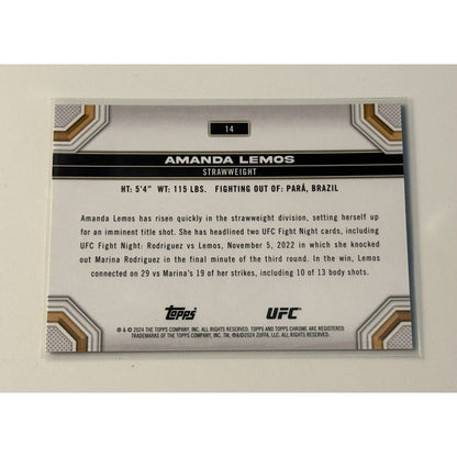 Amanda Lemos Prism Refractor 2024 Topps Chrome UFC - Straweight Division Card 14