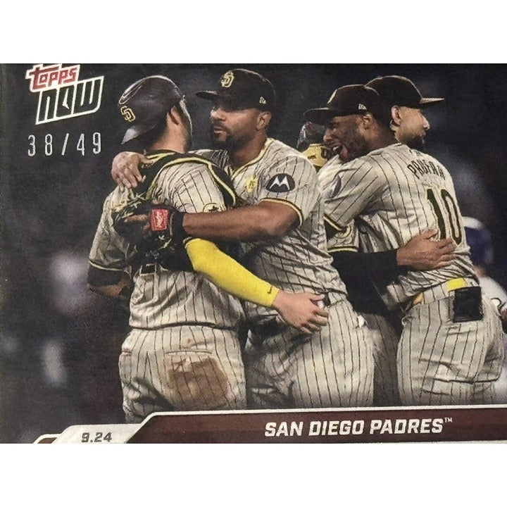 38/49* San Diego Padres Triple Play To Postseason 2024 MLB TOPPS NOW #747 READY!