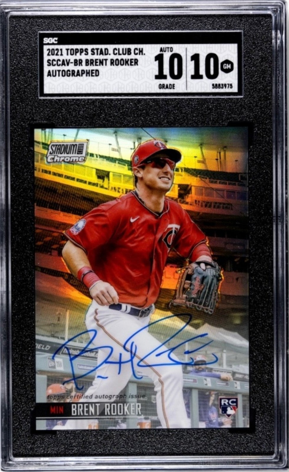 2021 TOPPS STAD. CLUB CHROME
BRENT ROOKER RC  
AUTO SCCA -BR MLB A’s SGC SGC  10