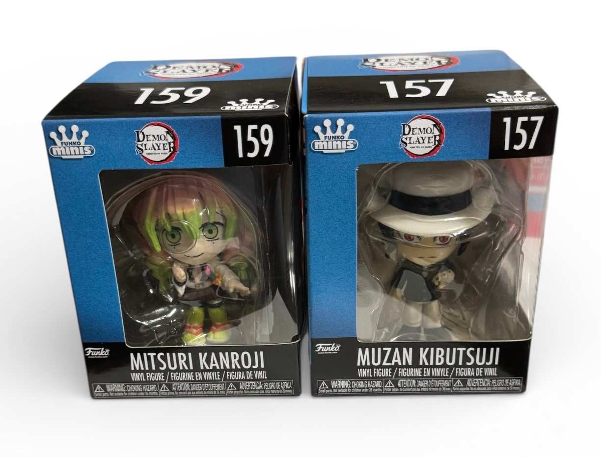 Funko Stunning MINIs Demon Slayer figures Mitsuri Kanroji 159 and Muzan Kibutsuji 157 boxed collectibles