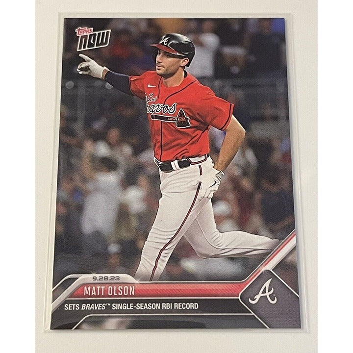 2023 Topps NOW Matt Olson* Card #932 MLB Atlanta Braves Single-Season RBI Record