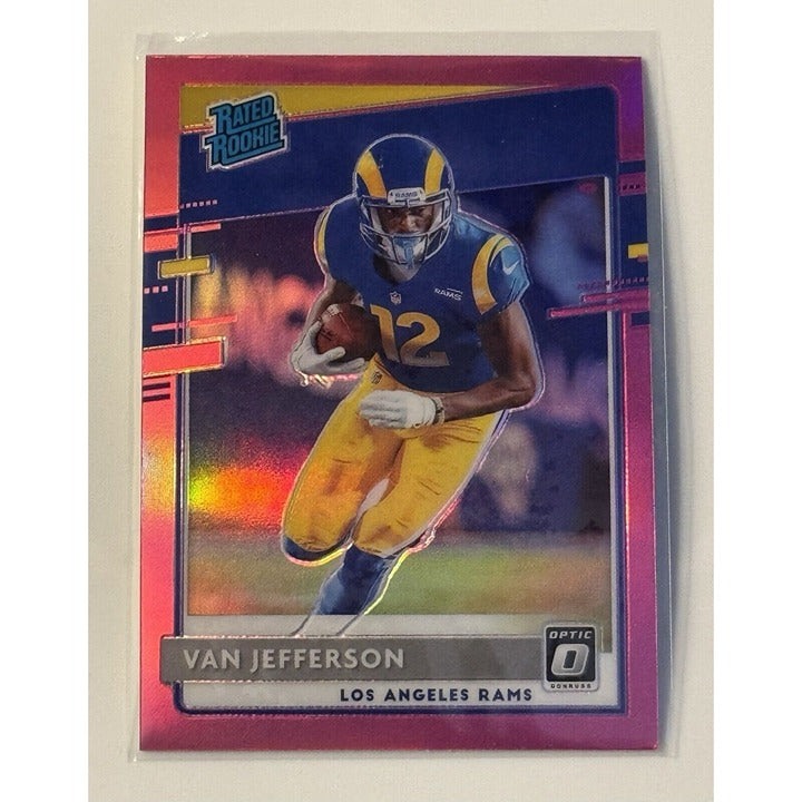 Van Jefferson RC* 2020 Panini Donruss Optic - Rated Rookies Holo Prizm Card #176