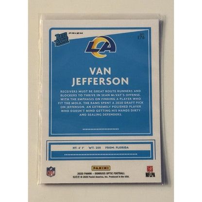 Van Jefferson RC* 2020 Panini Donruss Optic - Rated Rookies Holo Prizm Card #176