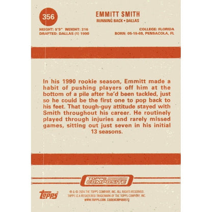 2023 Topps Composite Emmitt Smith* - NFL Dallas Cowboys Football Card #356 - HOF