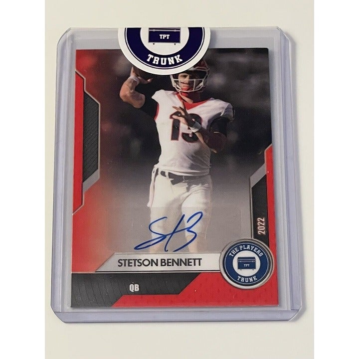 Stetson Bennett* RC Red Auto #49/60 - 2022 Players Trunk - UGA Bulldogs/NFL Rams