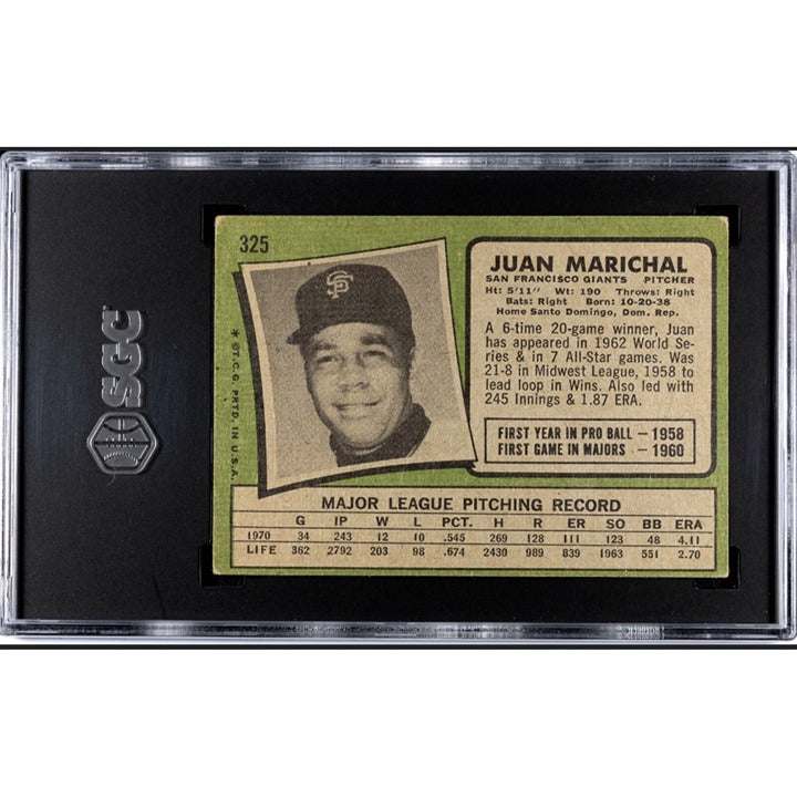 1971 Topps Juan Marichal SF Giants baseball card graded SGC 4 vintage collectible