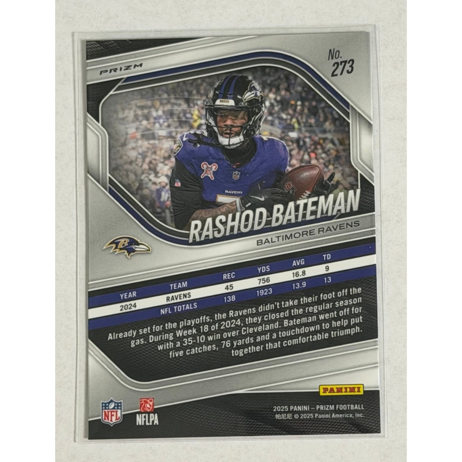 2025 Panini Prizm Rashod Bateman Cracked 2025 Panini Prizm Rashod Bateman Cracked Ice 273 NFL Baltimore Ravens WR
