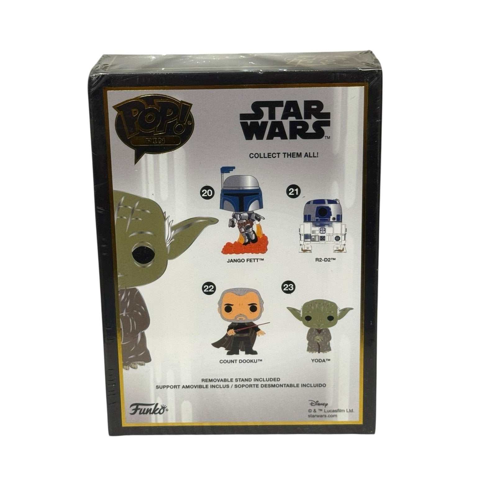 Funko Pop Pin Star Wars Yoda #23 enamel collectible packaging display