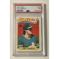 1989 Topps Baseball Jose Canseco All-Star MLB Oakland A's card graded PSA 7 in protective case