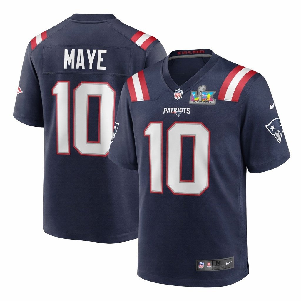 Drake Maye New England Patriots authentic NFL Super Bowl jersey size large Nike