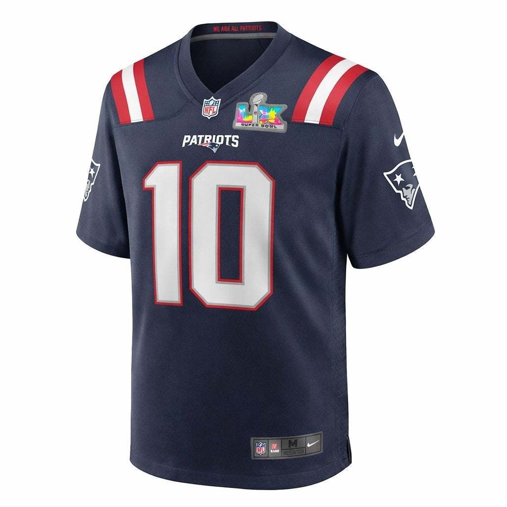 Drake Maye New England Patriots authentic Super Bowl jersey #10 Nike size L
