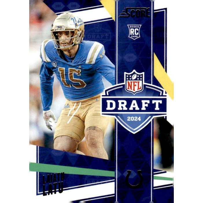 2024 NFL Score Football Laiatu Latu RC* Draft Indianapolis Colts #1  - Near Mint