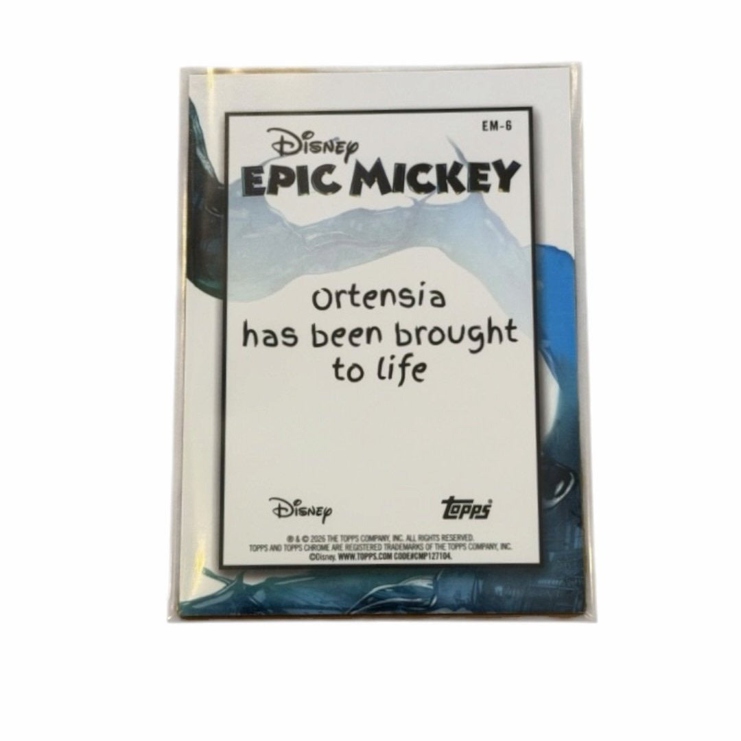 Disney Epic Mickey Ortensia Refractor EM-6 Topps Chrome Iconic Trading Card