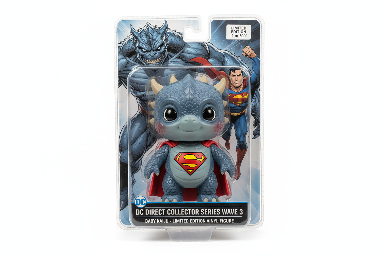 New-SEALED DC Direct Collector Vinyl Wave 3 Superman Movie Baby Kaiju Limited Edition 4.5"