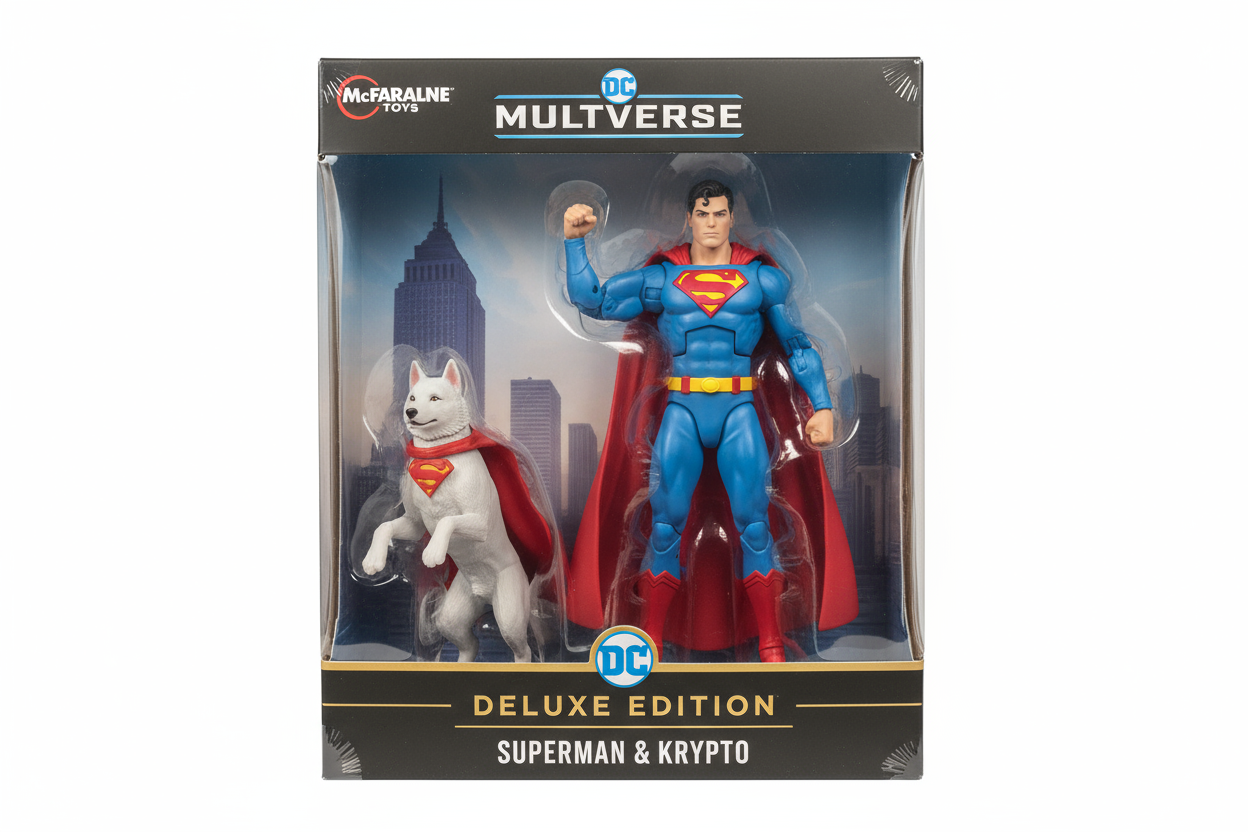 New-SEALED McFarlane DC Multiverse SUPERMAN & KRYPTO Deluxe Theatrical Edition 2025