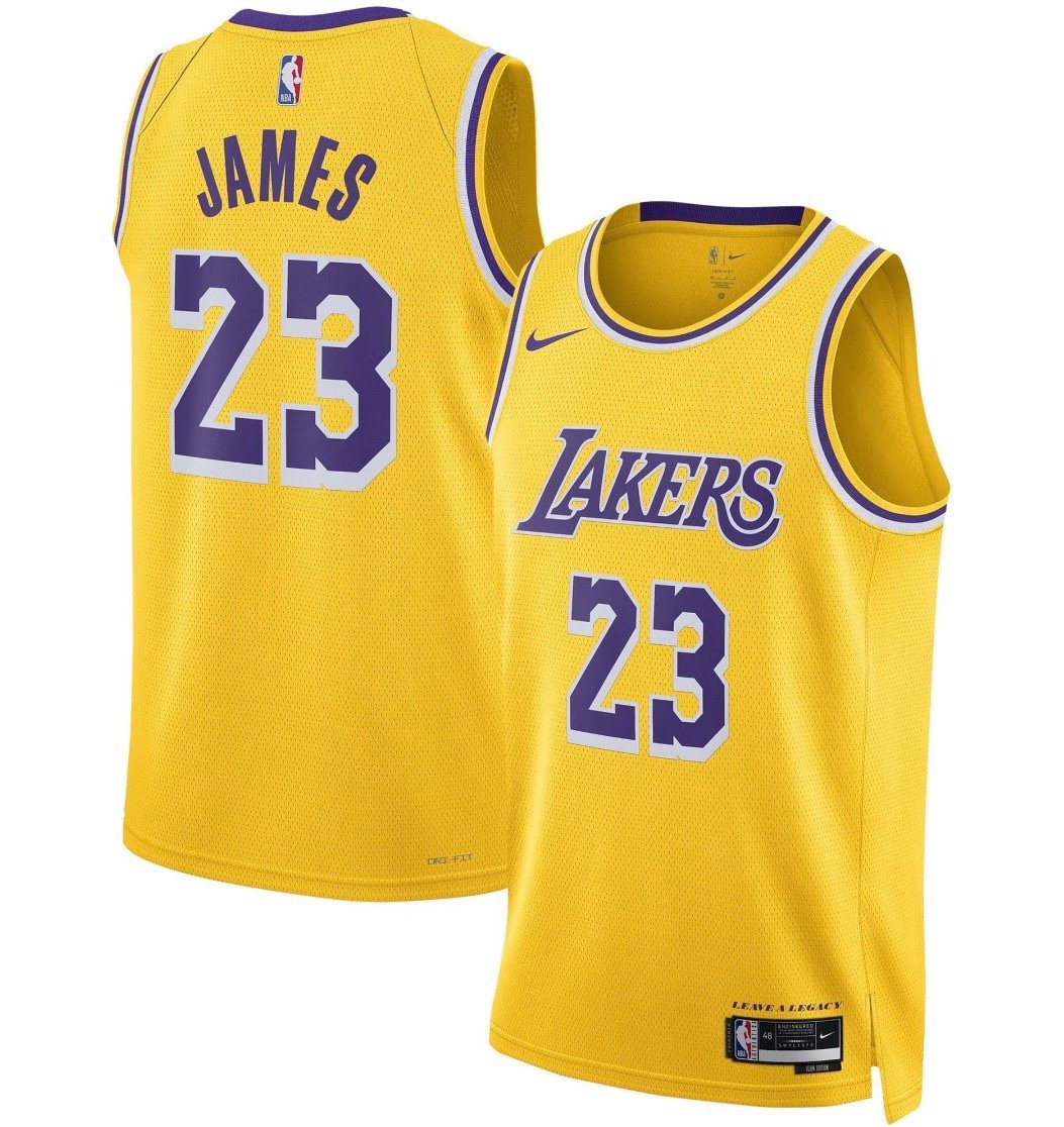 Nike LeBron James Lakers gold jersey XL photo 2
