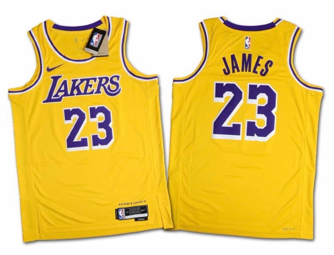 Nike LeBron James Lakers gold jersey XL photo 3