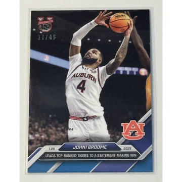 37/49* 2024-25 Bowman U Now Johni Broome Rookie Leads Top Ranked Tigers Card #52