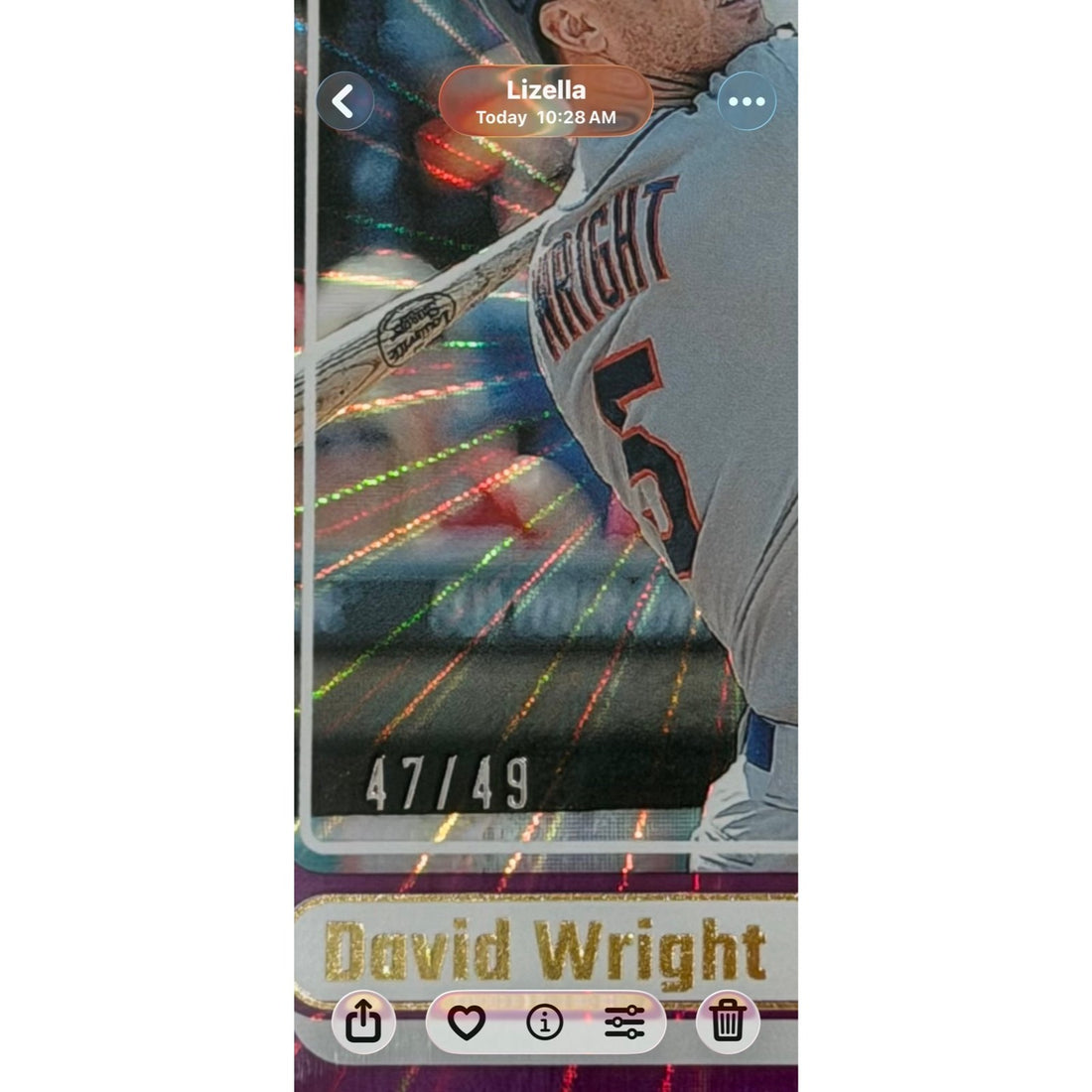 /49 David Wright Refractor 2024 Donruss Card #43 MLB New York Mets SP