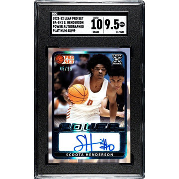2021-22 Leaf Pro Set Scoota Henderson /99 RC Auto Platinum Power BA-SH1 SGC 9.5*