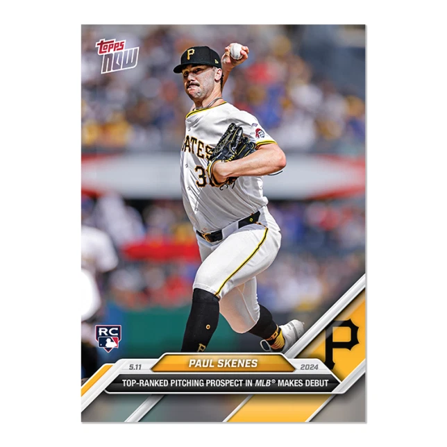 Paul Skenes RC 2024 Topps NOW Card 179 Pittsburgh Pirates MLB debut