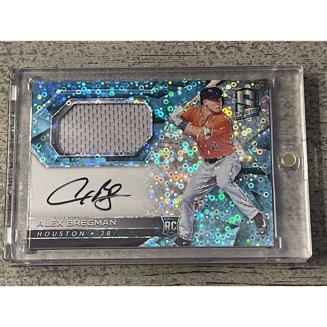2017 PANINI Alex Bregman Rookie Card Neon Blue Jersey Auto 16/99 MLB Astros