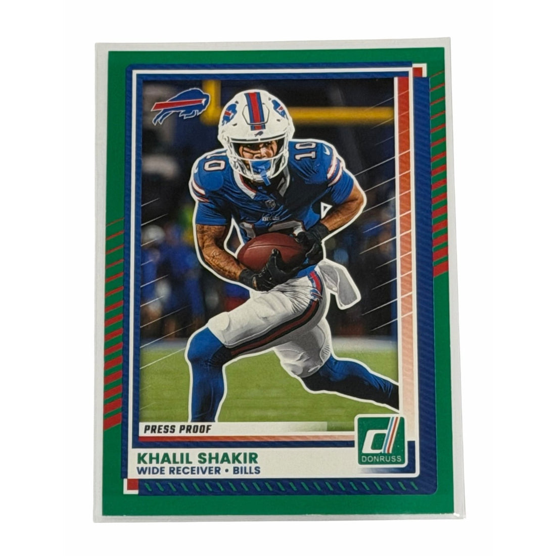 Khalil Shakir Donruss Khalil Shakir 2025 Donruss Press Proof Green NFL Buffalo Bills WR Card 53
