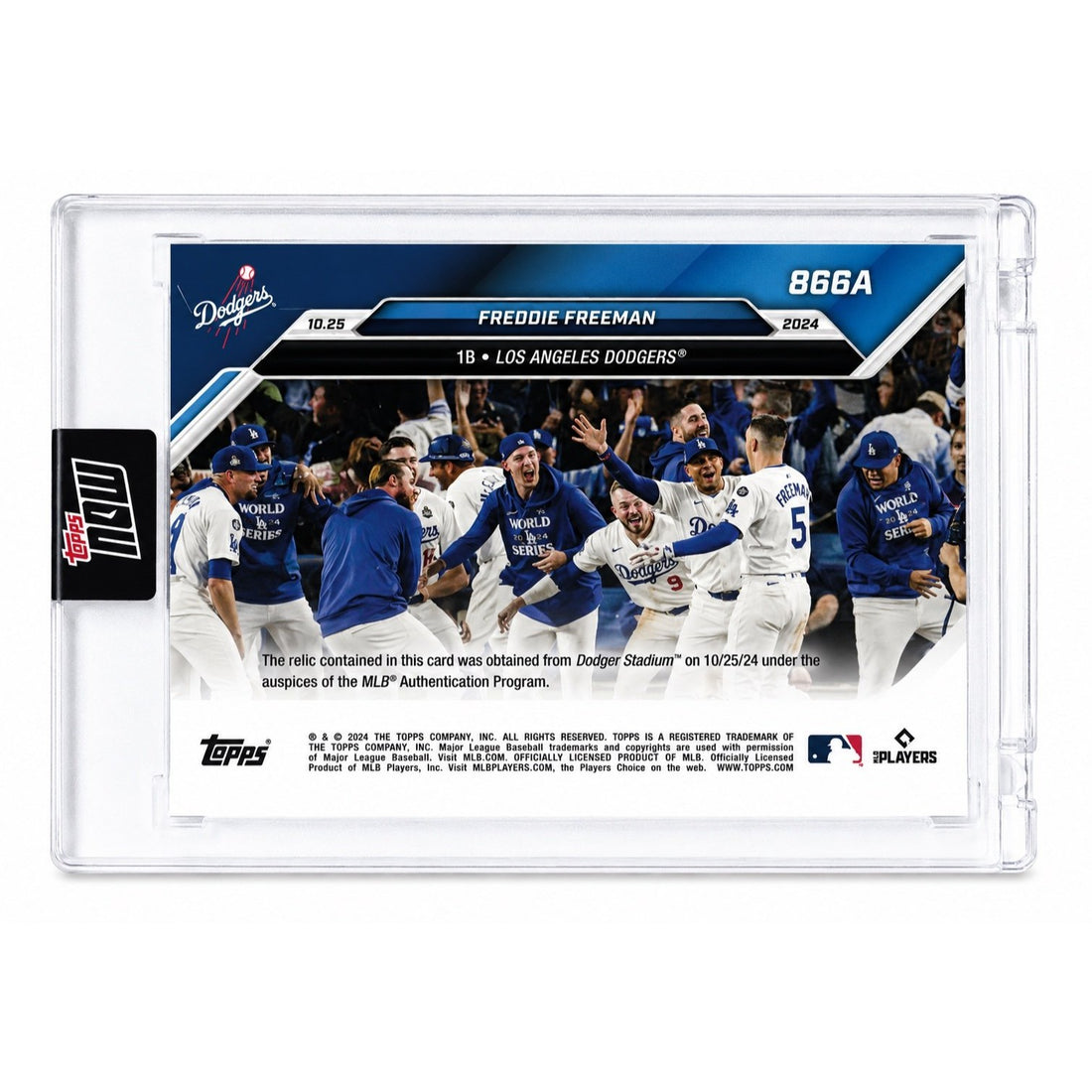Freddie Freeman /125 2024 Topps NOW World Series Game Used Base Relic #866A LA