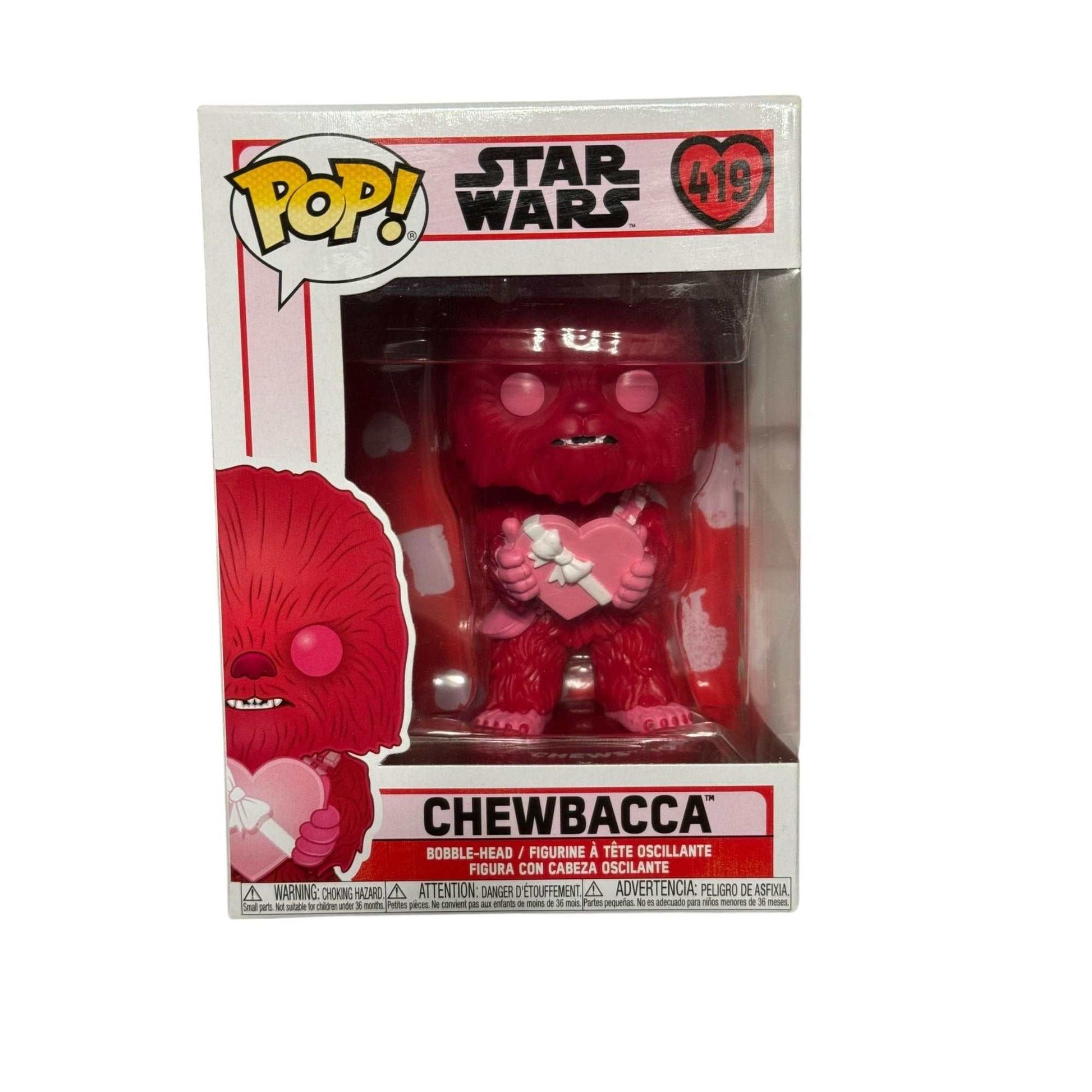 Star Wars Valentine's Edition Chewbacca 419 red vinyl bobblehead collectible in original box