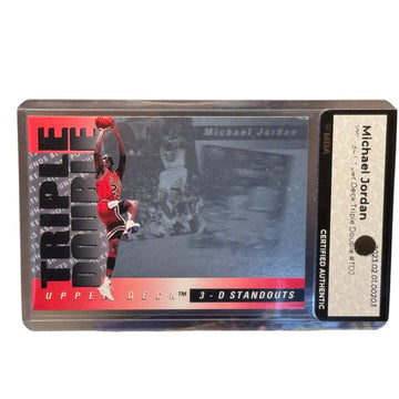 Michael Jordan Upper Deck 3-D Standouts Triple Double TD2 basketball card in MBA certified tamper-evident sleeve