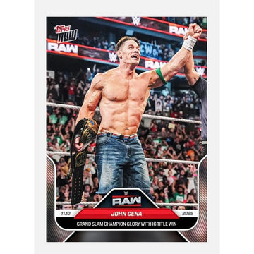 John Cena Topps NOW John Cena 4798 PR 2025 WWE Topps NOW 122 Grand Slam Champion IC Title Win