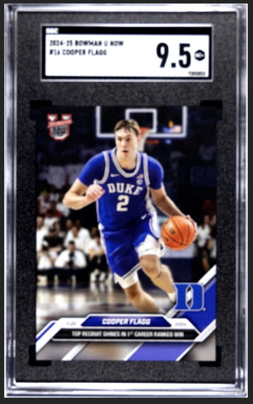 LIMITED Cooper Flagg RC 2024 Bowman U 1st Ranked Win Duke Blue Devils 16 SGC 9.5