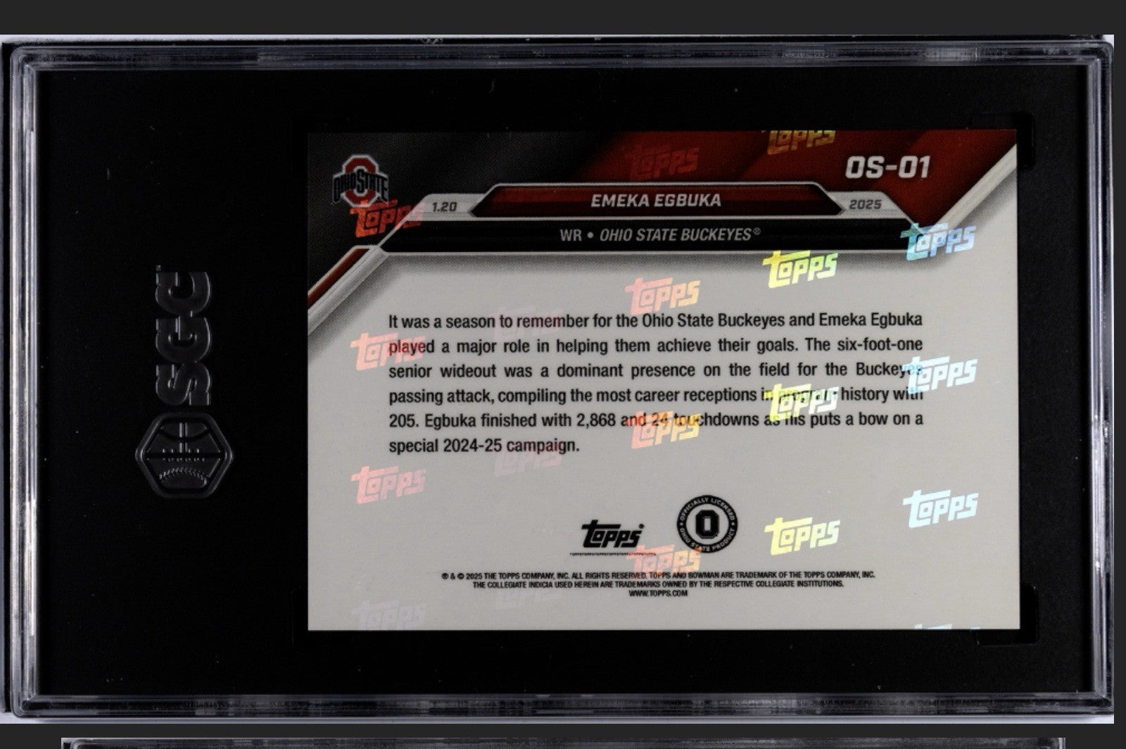 10/49* Emeka Egbuka RC ONLY 1206 PR! 2024-25 Bowman U NOW OS-01 HISTORIC SGC 10*