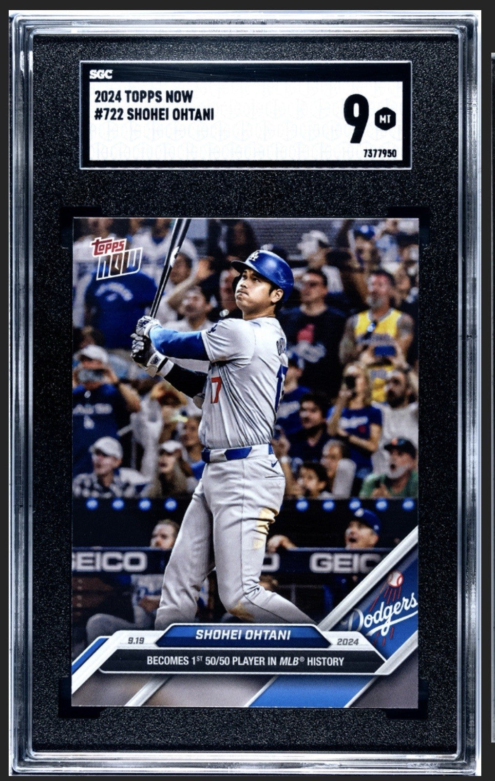 2024 Topps Now SHOHEI OHTANI #722 1st 50/50 Player In History LA Dodgers - SGC 9