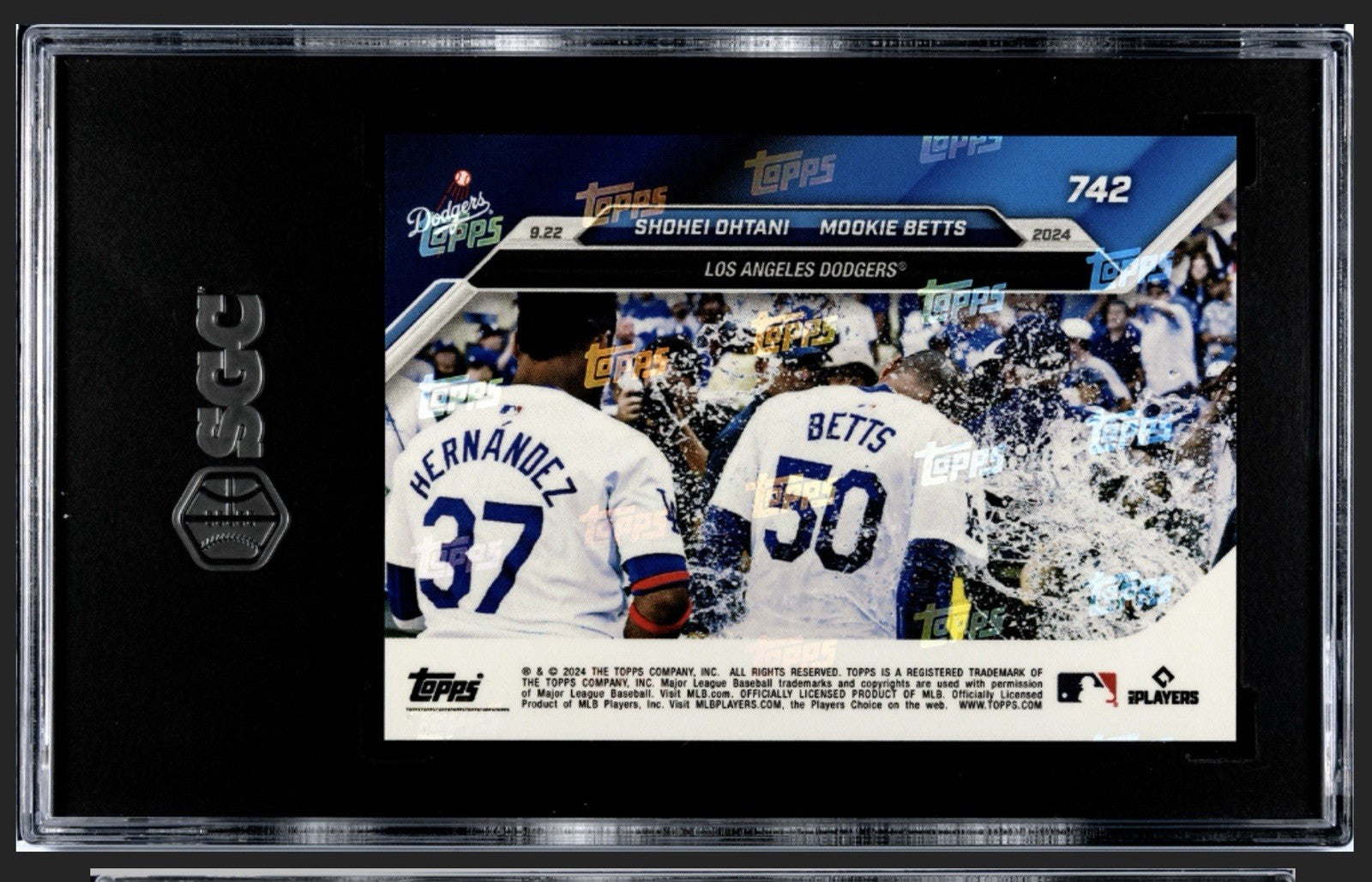 Shohei Ohtani Mookie Betts 2024 Topps Now Card 742 LA Dodgers Duo Walkoff SGC 10