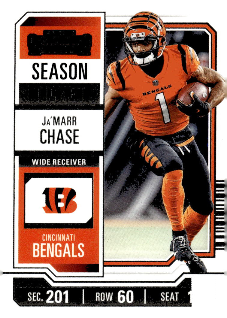 2023 Panini Contenders Card #21 Ja'Marr Chase Season Ticket Retail - NFL Bengals