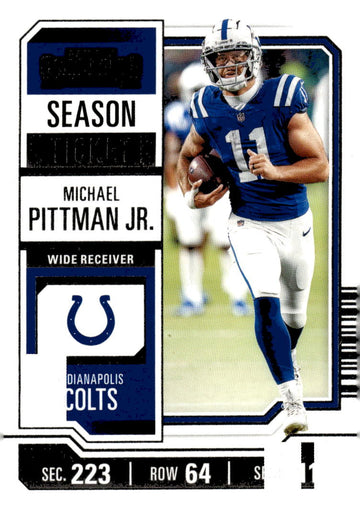 2023 Panini Contenders #44 Michael Pittman Jr. Game Ticket Red NFL Colts