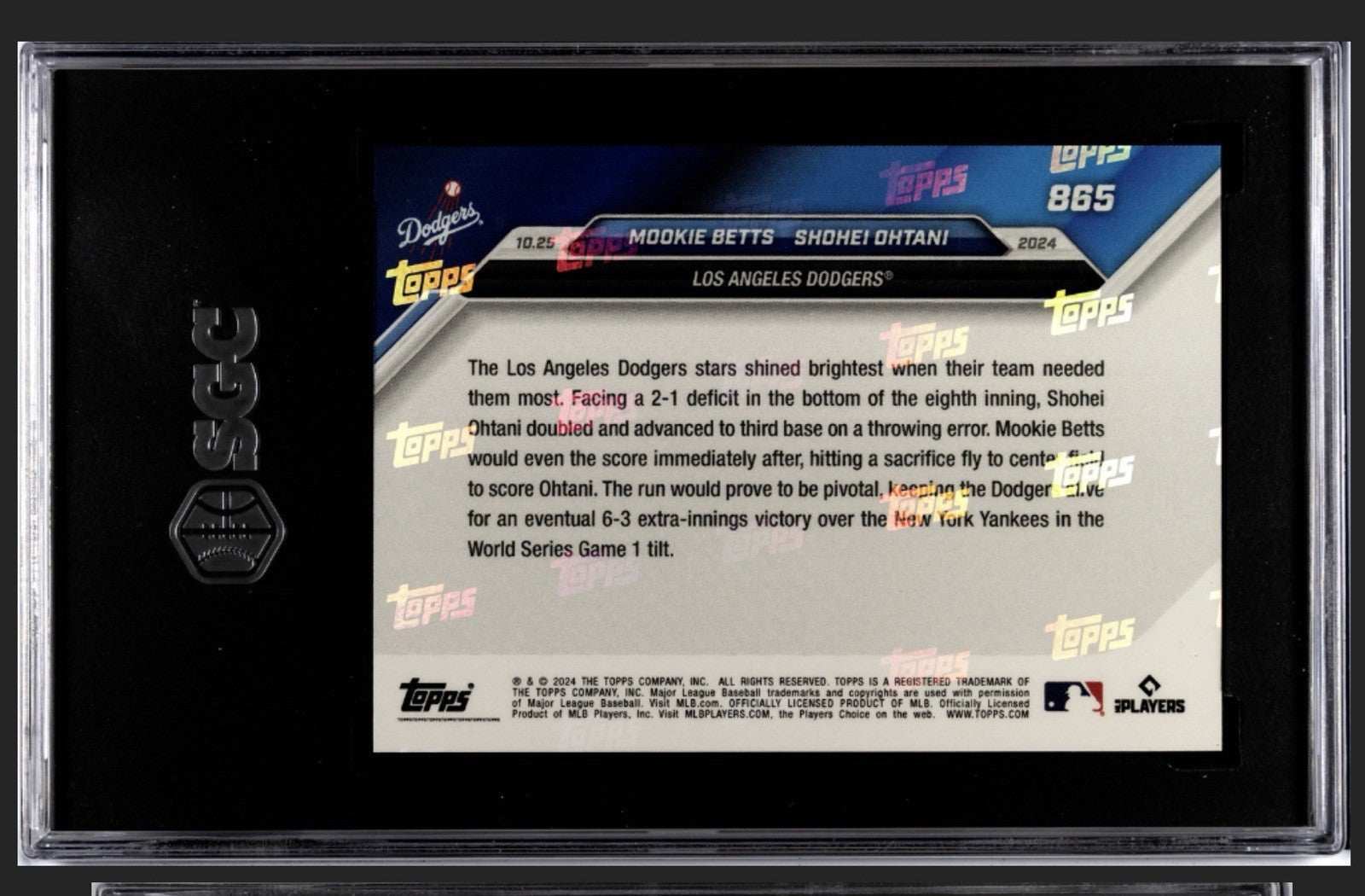 2024 Topps Now Superstars Team UP Shohei Ohtani Mookie Betts Los Angeles Dodgers SGC 10 card