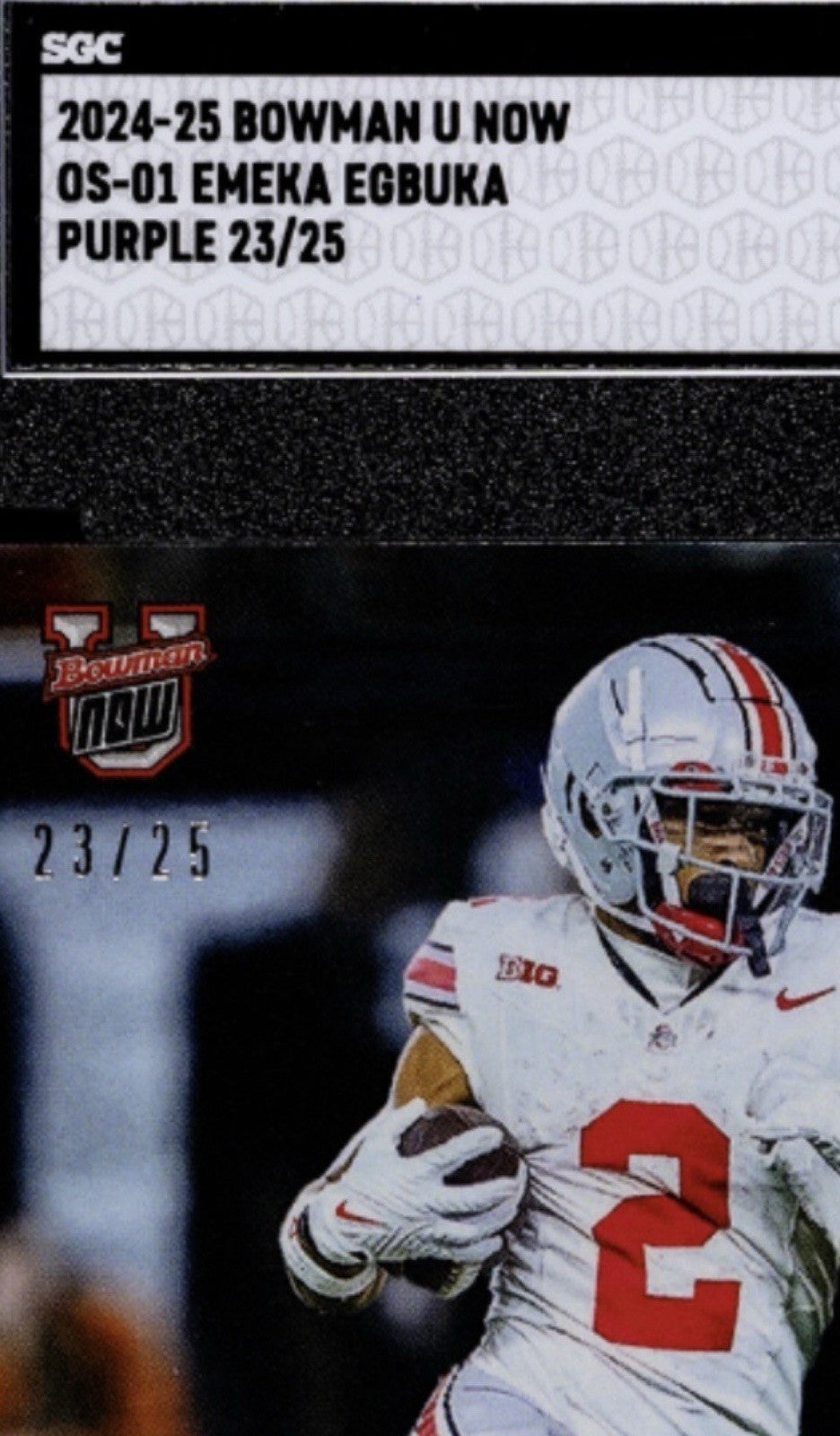 23/25* Emeka Egbuka RC ONLY 1206 PR! 2024-25 Bowman U NOW OS-01 - HISTORIC Card!