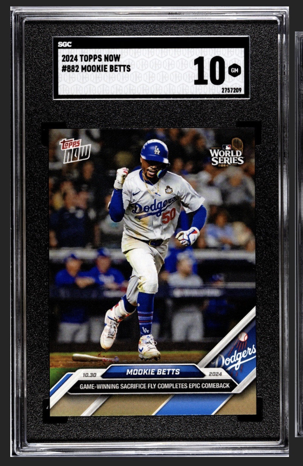 2024 Topps Now Mookie Betts MLB LA Dodgers World Series Sac Comeback #882 SGC 10