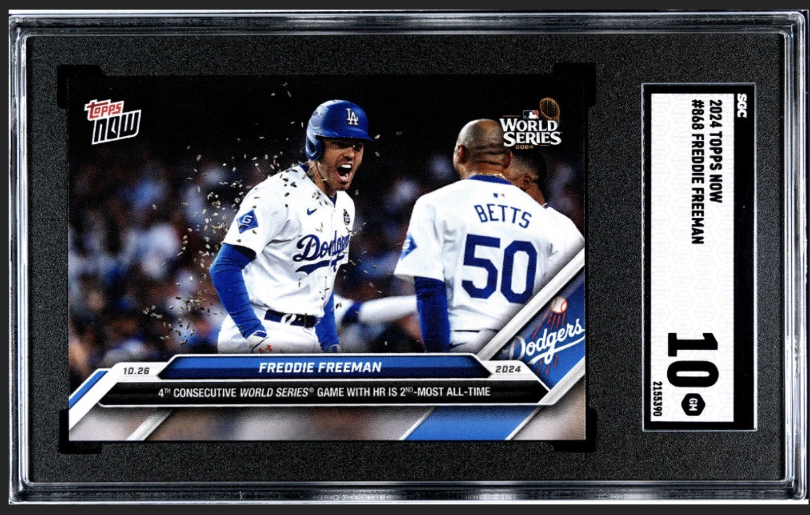 2 STARS! Freddie Freeman/Betts World Series HRs 2024 MLB Topps NOW #868 - SGC 10