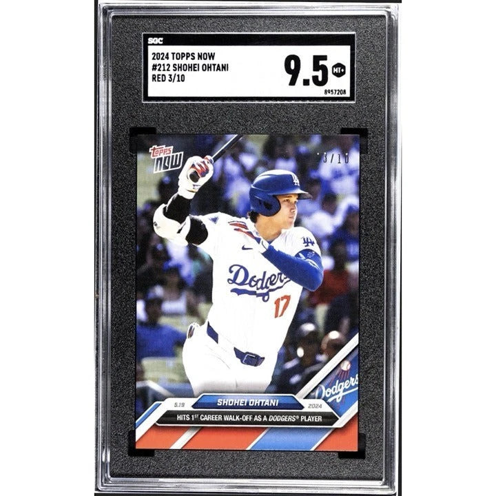 3/10 2024 Topps Now Shohei Ohtani #212 Red MVP Dodgers 1st Walkoff 50/50 SGC 9.5
