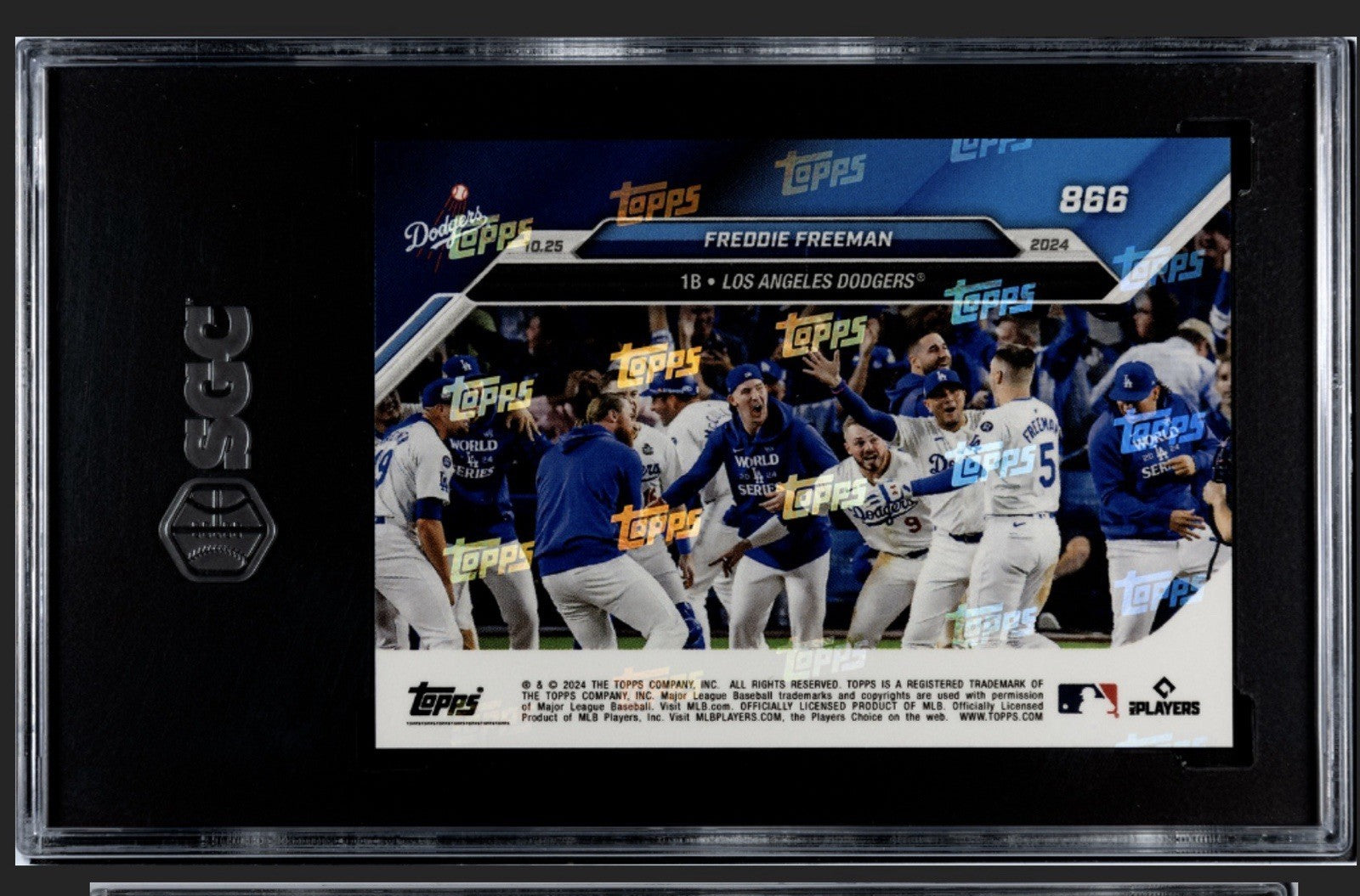 2024 Topps Now! Freddie Freeman 1st World Series Grand Slam W/Off HR 866 SGC 9.5