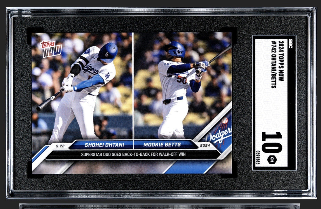 Shohei Ohtani Mookie Betts 2024 Topps Now Card 742 LA Dodgers Duo Walkoff SGC 10