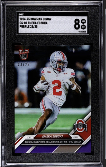23/25* Emeka Egbuka RC ONLY 1206 PR! 2024-25 Bowman U NOW OS-01 - HISTORIC Card!