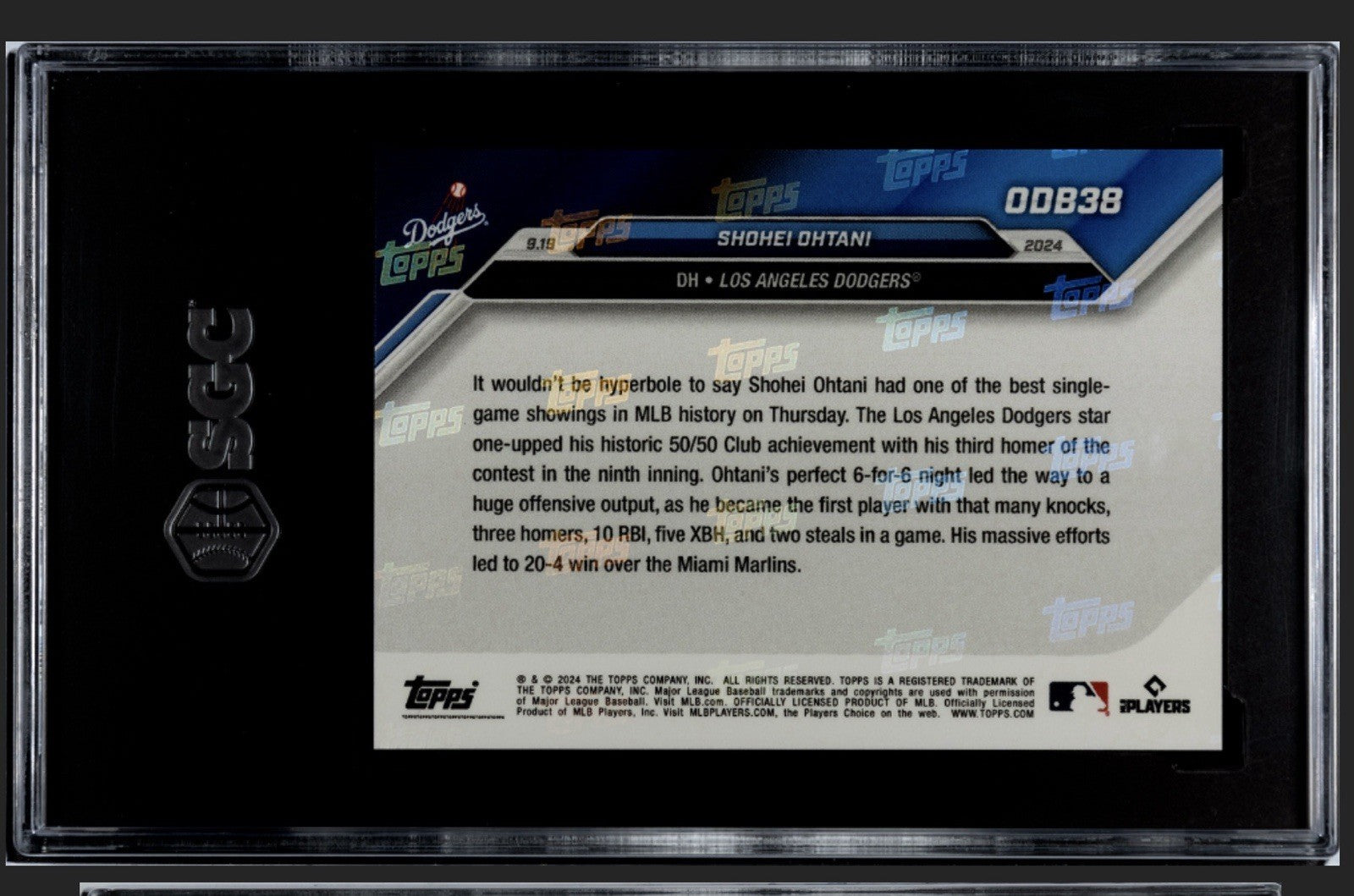 SHOHEI OHTANI GOLD SP 2024 Topps NOW Card #ODB38 3 HR Game MLB Dodgers - SGC 9.5