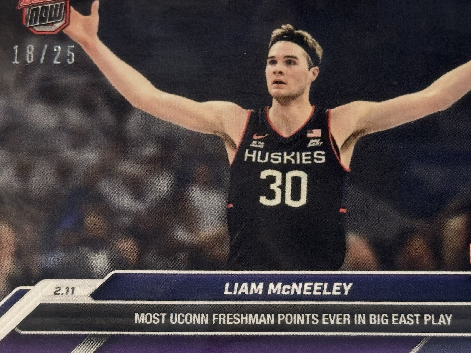 18/25* Liam McNeeley RC - 2024-25 Bowman U NOW® - NCAA UCONN Basketball Card #64